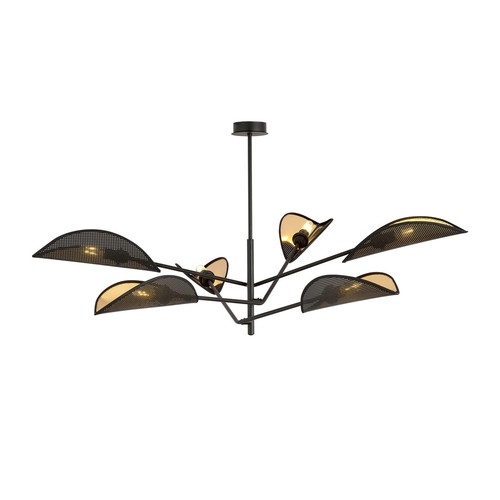 Vene 6 Svart/Guld taklampa - Ø12 cm, E14, 230V, utan ljuskälla