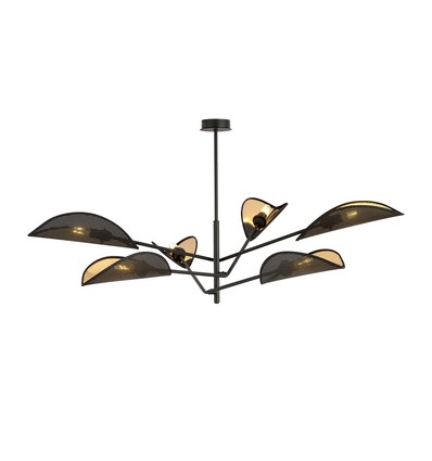 Vene 6 Svart/Guld taklampa - Ø12 cm, E14, 230V, utan ljuskälla