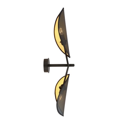 Vene K2 Svart/Guld vägglampa - Ø12 cm, E14, 230V, utan ljuskälla