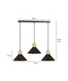 Rowen 3 Svart pendellampa - E27, 230V, utan ljuskälla