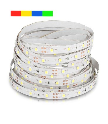 V-Tac 3,6W/m LED strip - 5m, 60 LED per. meter, Färgat lys