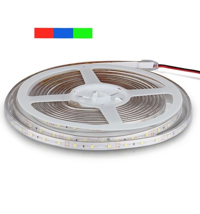 V-Tac 3,6W/m stänksäker LED strip - 5m, 60 LED per. meter, Färgat ljus