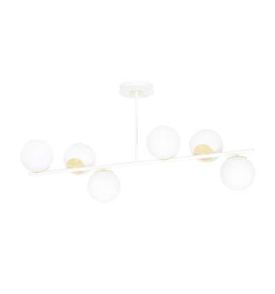 Floki 6 Vit/Guld taklampa - Ø15 cm, E14, 230V, utan ljuskälla