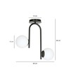 Kalf 2 Svart taklampa - Ø15 cm, E14, 230V, utan ljuskälla