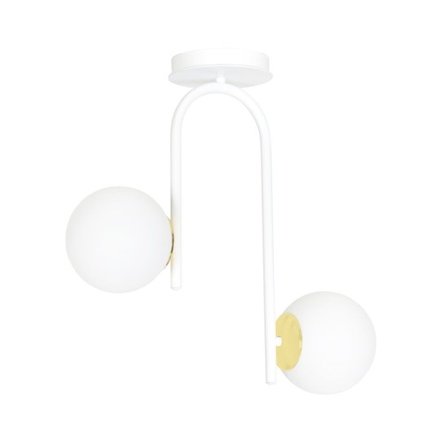 Ragnar 2 Vit/Guld taklampa - Ø15 cm, E14, 230V, utan ljuskälla