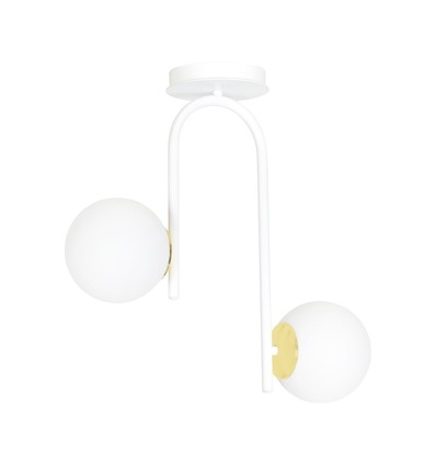 Ragnar 2 Vit/Guld taklampa - Ø15 cm, E14, 230V, utan ljuskälla