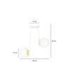Ragnar 2 Vit/Guld taklampa - Ø15 cm, E14, 230V, utan ljuskälla