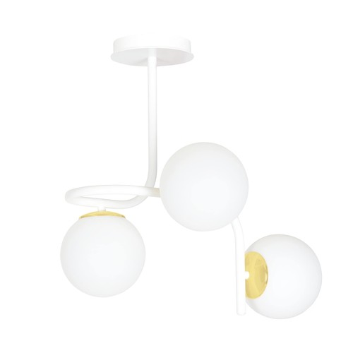 Ragnar 3 Vit/Guld taklampa - Ø15 cm, E14, 230V, utan ljuskälla