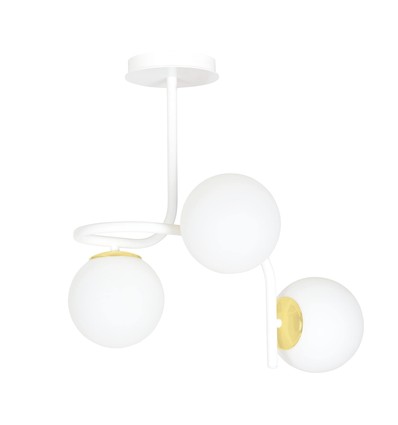 Ragnar 3 Vit/Guld taklampa - Ø15 cm, E14, 230V, utan ljuskälla
