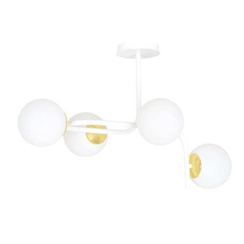 Ragnar 4A Vit/Guld taklampa - Ø15 cm, E14, 230V, utan ljuskälla