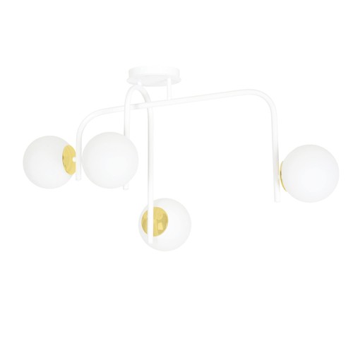 Ragnar 4B Vit/Guld taklampa - Ø15 cm, E14, 230V, utan ljuskälla