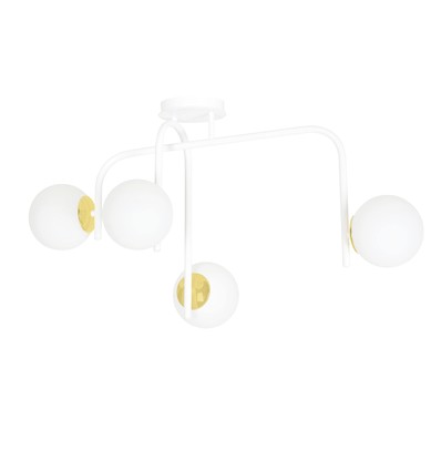 Ragnar 4B Vit/Guld taklampa - Ø15 cm, E14, 230V, utan ljuskälla