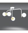 Ragnar 4B Vit/Guld taklampa - Ø15 cm, E14, 230V, utan ljuskälla