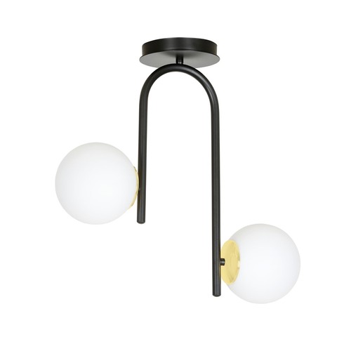 Ragnar 2 Svart/Guld taklampa - Ø15 cm, E14, 230V, utan ljuskälla