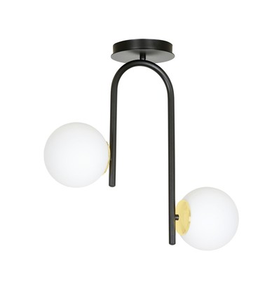 Ragnar 2 Svart/Guld taklampa - Ø15 cm, E14, 230V, utan ljuskälla