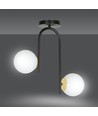 Ragnar 2 Svart/Guld taklampa - Ø15 cm, E14, 230V, utan ljuskälla