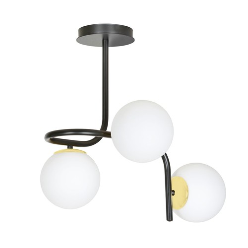 Ragnar 3 Svart/Guld taklampa - Ø15 cm, E14, 230V, utan ljuskälla