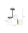 Ragnar 3 Svart/Guld taklampa - Ø15 cm, E14, 230V, utan ljuskälla