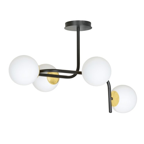 Ragnar 4A Svart/Guld taklampa - Ø15 cm, E14, 230V, utan ljuskälla