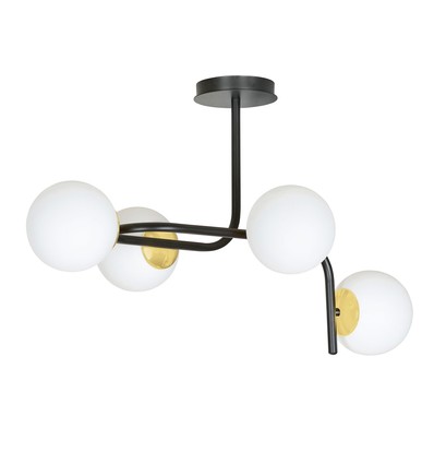 Ragnar 4A Svart/Guld taklampa - Ø15 cm, E14, 230V, utan ljuskälla