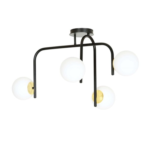Ragnar 4B Svart/Guld taklampa - Ø15 cm, E14, 230V, utan ljuskälla