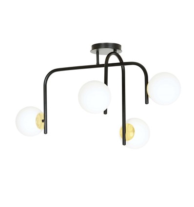 Ragnar 4B Svart/Guld taklampa - Ø15 cm, E14, 230V, utan ljuskälla