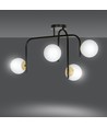 Ragnar 4B Svart/Guld taklampa - Ø15 cm, E14, 230V, utan ljuskälla