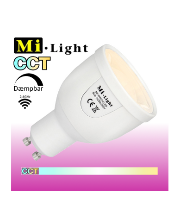 Lagertömning: Mi-Light CCT 5W GU10 490Lm 2,4GHz