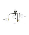 Ragnar 4B Svart/Guld taklampa - Ø15 cm, E14, 230V, utan ljuskälla