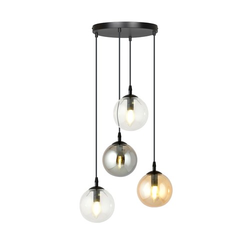 Cosmo 4 Svart Premium Mix pendellampa - Ø14 cm, E14, 230V, utan ljuskälla
