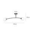 Pregos 2 Vit taklampa - Ø15 cm, E14, 230V, utan ljuskälla