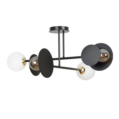 Minerva 4 Svart taklampa - Ø15 cm, E27, 230V, utan ljuskälla