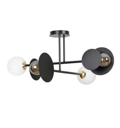 Minerva 4 Svart taklampa - Ø15 cm, E27, 230V, utan ljuskälla