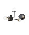 Minerva 4 Svart taklampa - Ø15 cm, E27, 230V, utan ljuskälla