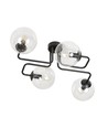 Brendi 4 Svart/Transparent taklampa - Ø14 cm, E14, 230V, utan ljuskälla