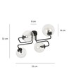 Brendi 4 Svart/Transparent taklampa - Ø14 cm, E14, 230V, utan ljuskälla