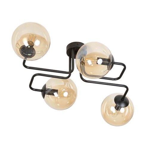 Brendi 4 Svart/Bärnsten taklampa - Ø14 cm, E14, 230V, utan ljuskälla