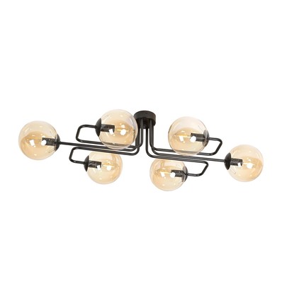 Brendi 6A Svart/Bärnsten taklampa - Ø14 cm, E14, 230V, utan ljuskälla