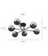Brendi 6B Svart/Grafit taklampa - Ø14 cm, E14, 230V, utan ljuskälla