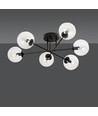 Brendi 6B Svart/Transparent taklampa - Ø14 cm, E14, 230V, utan ljuskälla