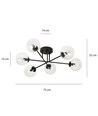 Brendi 6B Svart/Transparent taklampa - Ø14 cm, E14, 230V, utan ljuskälla