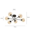 Brendi 6B Svart/Bärnsten taklampa - Ø14 cm, E14, 230V, utan ljuskälla
