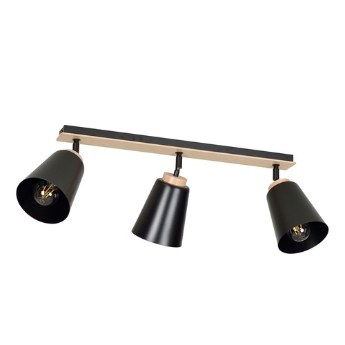 Atlas 3 Svart taklampa - E27, 230V, utan ljuskälla
