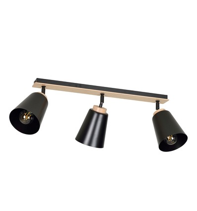 Atlas 3 Svart taklampa - E27, 230V, utan ljuskälla