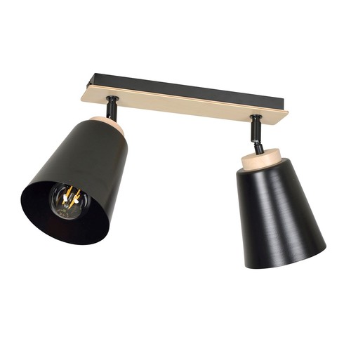 Atlas 2 Svart taklampa - E27, 230V, utan ljuskälla