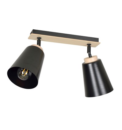 Atlas 2 Svart taklampa - E27, 230V, utan ljuskälla