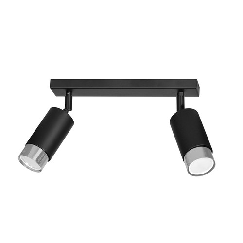 Hiro 2 Svart/Krom taklampa - GU10, 230V, utan ljuskälla