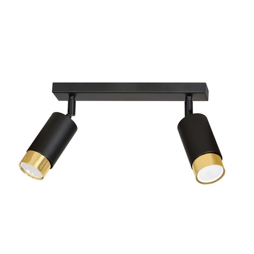 Hiro 2 Svart/Guld taklampa - GU10, 230V, utan ljuskälla