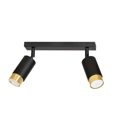 Hiro 2 Svart/Guld taklampa - GU10, 230V, utan ljuskälla