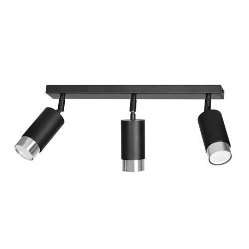 Hiro 3 Svart/Krom taklampa - GU10, 230V, utan ljuskälla
